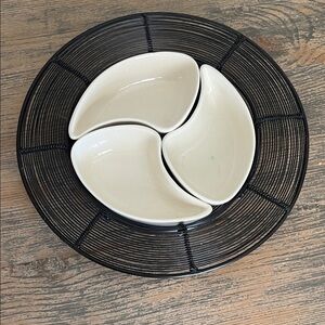 Divided Bowl and Metal Holder